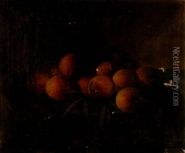A Still Life With Peaches Oil Painting - Carducius Plantagenet Ream