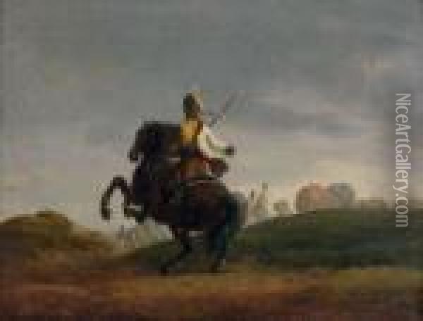 Militaire A Cheval Oil Painting - Joseph Swebach-Desfontaines