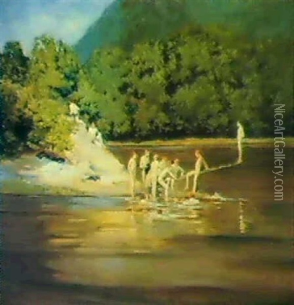 A Summer Day, Lake Solitude Oil Painting - Mary Smith Perkins Taylor