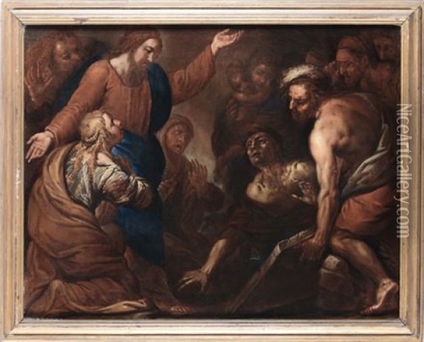 Resurrezione Di Lazzaro Oil Painting - Francesco Rosa
