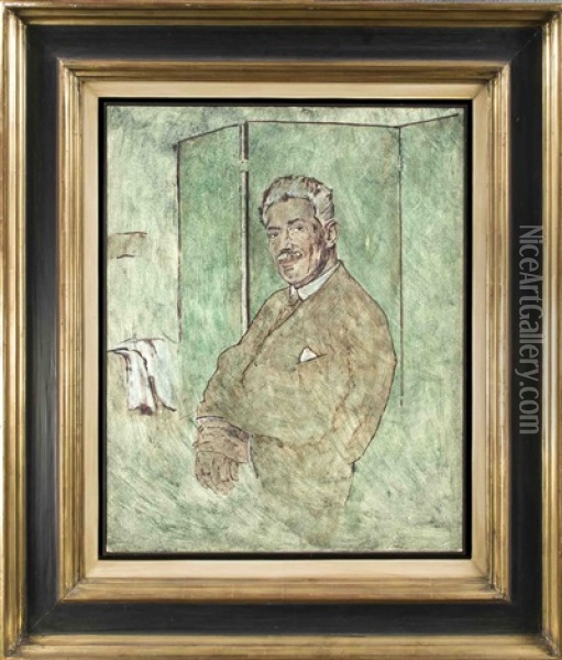 Portrat Des Osterreichischen Komponisten Und Violinisten Fritz Kreisler (1875-1962) Oil Painting - Emil Orlik