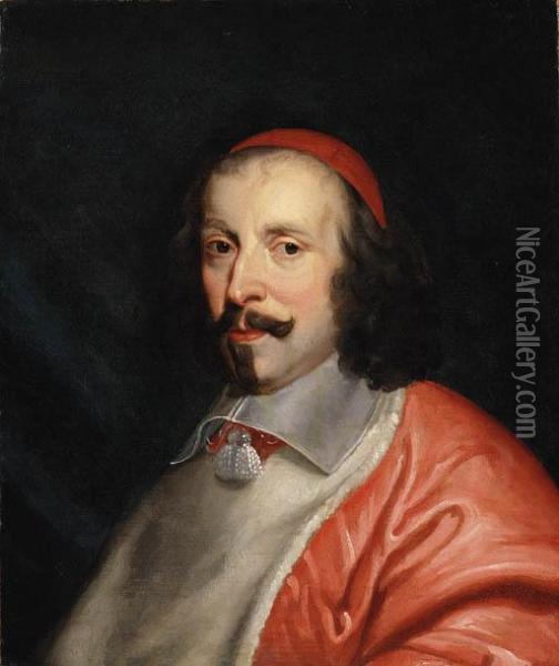 Portrait Of Cardinal Richlieu, Bust-length, In Clericalcostume Oil Painting - Philippe de Champaigne