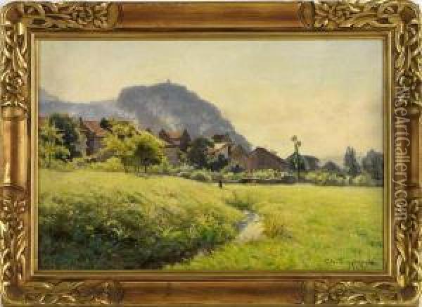 Entree De Village En Jura Oil Painting - Theodore Lespinasse