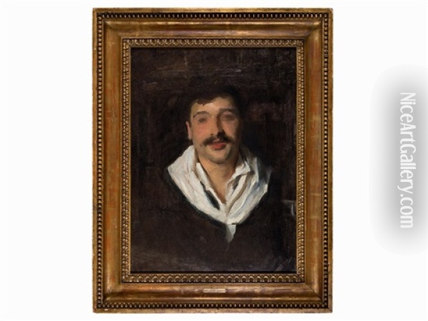 An Italian Model Oil Painting - John Singer Sargent