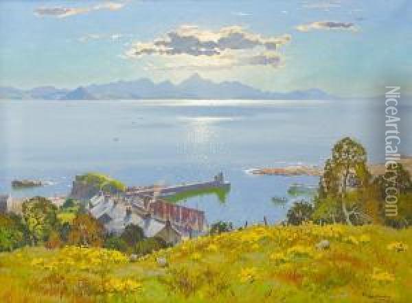 Afternoon Sunshine Firth Of Clyde Oil Painting - Robert Houston