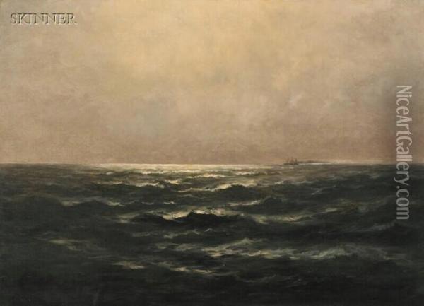 Moonlight On The Sea Oil Painting - Wesley Elbridge Webber