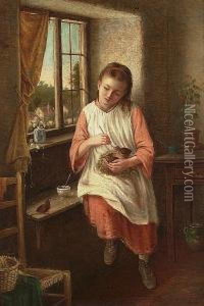 The Foster Mother Oil Painting - Valentine Thomas Garland
