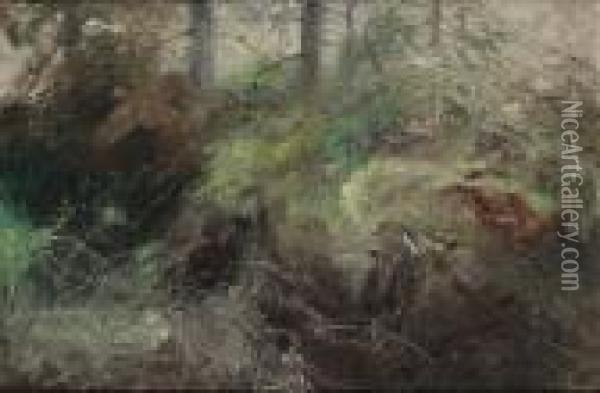 Lyftande Skogsfagel Oil Painting - Mosse Stoopendaal