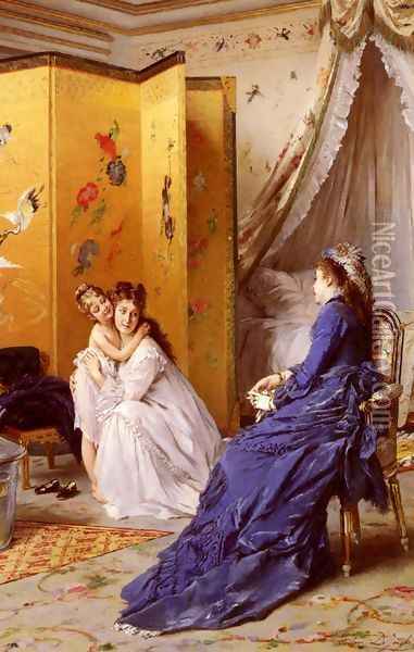 Apres Le Bain (After the Bath) Oil Painting - Gustave Leonhard de Jonghe
