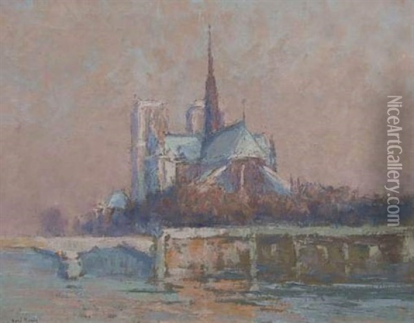 Notre-dame De Paris Oil Painting - Rene Hanin