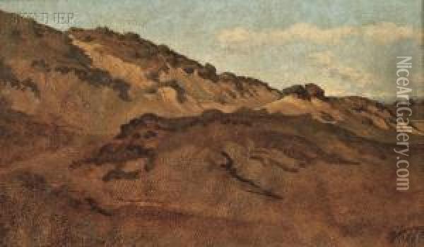 Hillside Between Perugia & Gubbio Oil Painting - Elihu Vedder