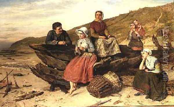 Courtship By the Seaside Oil Painting - Charles Sillem Lidderdale