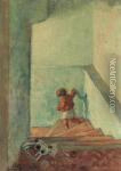 Enfant Dans Un Escalier Oil Painting - Henri Lebasque
