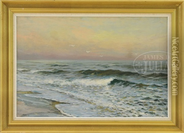 Breaking Waves Oil Painting - Edward Percy Moran