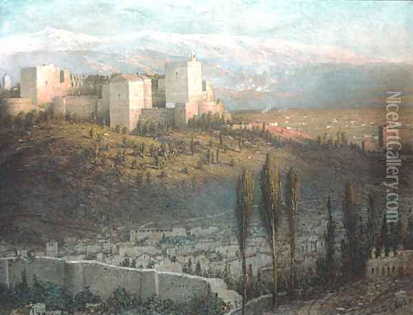 The Alhambra Granada Spain 1901 Oil Painting - John Ferguson Weir