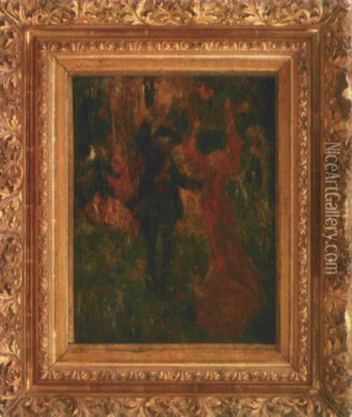 Vergnugliche Paare Auf Einem Tanzfest Oil Painting - Kassian Cephas