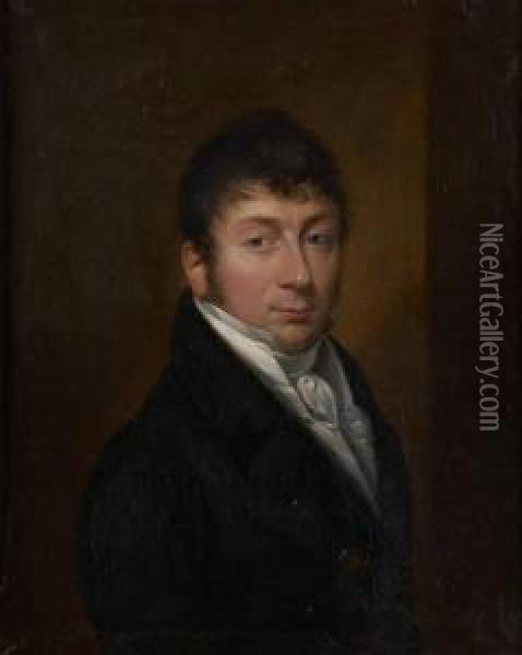 Portrait De Notable Oil Painting - Charles Pierre Verhulst