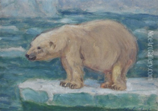 Der Eisbar Oil Painting - Lorand (Roland) Zubriczky