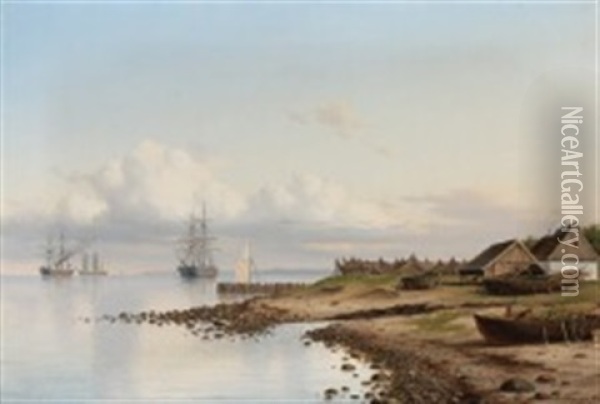 Coastal Scene Near Kronborg Brickyard Oil Painting - Carl Emil Baagoe