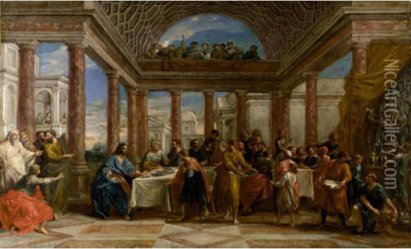 The Feast In The House Of Levi Oil Painting - Benedetto Luti