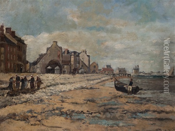 Coastal Scene Oil Painting - Julien Gustave Gagliardini