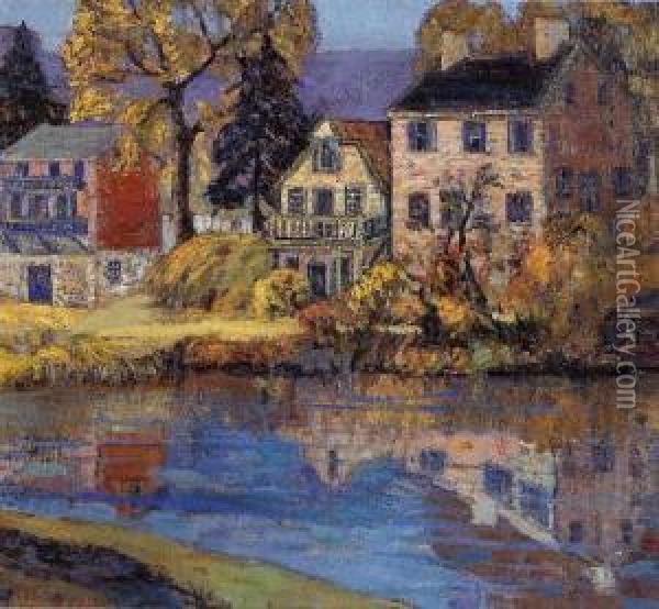 Canal Reflections Oil Painting - Fern Isabel Coppedge