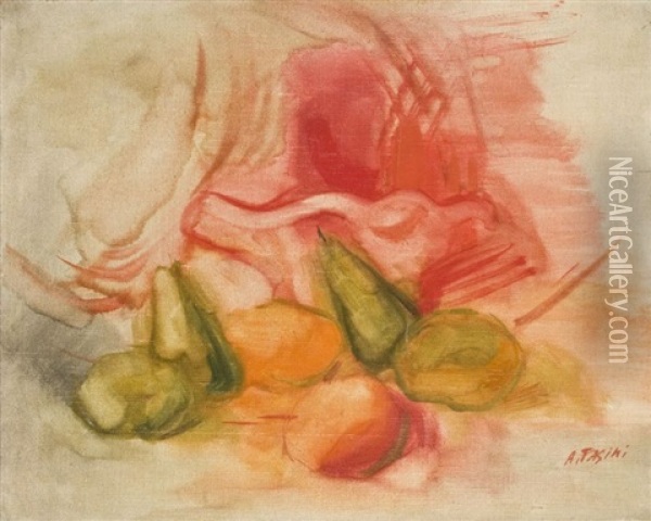Nature Morte Rouge Aux Fruits Oil Painting - Alexandre Fasini