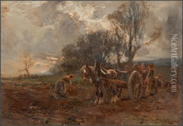 Evening At Longforgan Oil Painting - William Bradley Lamond