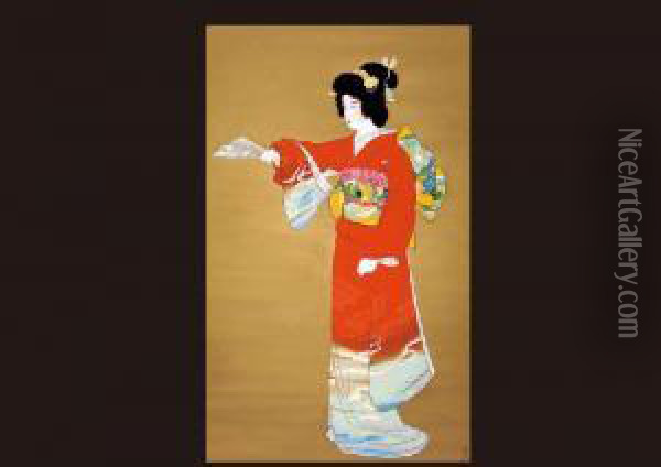 Thepreface Of The Dance Oil Painting - Uemura Shoen