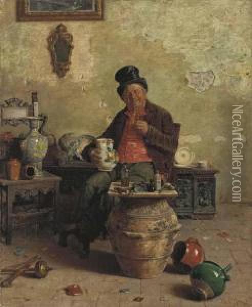 The Afternoon Tipple Oil Painting - Orfeo Orfei