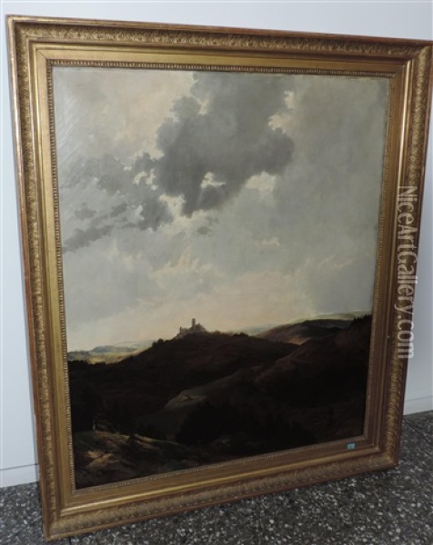 Weite Landschaft Mit Burg Oil Painting - Heinrich Freiherr von Pechmann