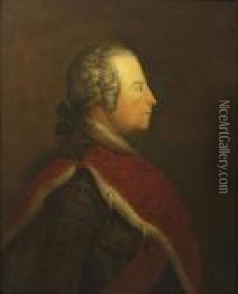 Portrait Of King Frederick Ii Of Prussia Oil Painting - Antoine Pesne