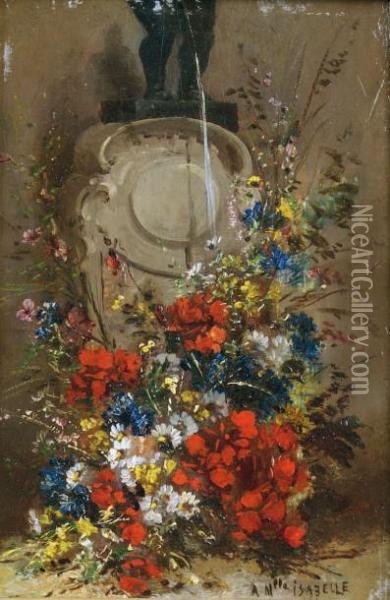 Bouquet Au Pied De La Fontaine Oil Painting - Eugene Henri Cauchois