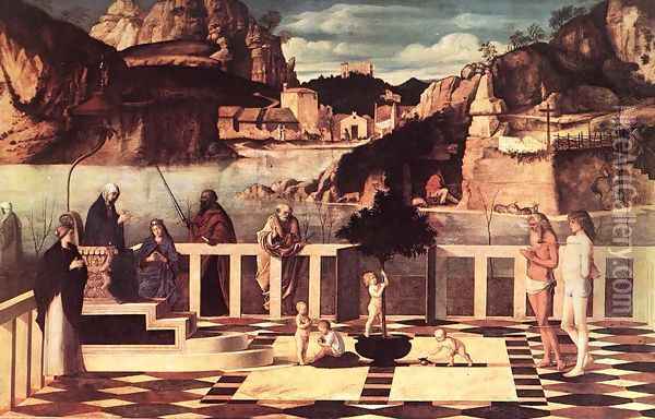 Sacred Allegory 1490-1500 Oil Painting - Giovanni Bellini