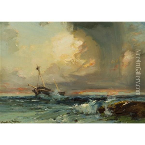 After The Storm, East Coast Oil Painting - James Campbell Noble
