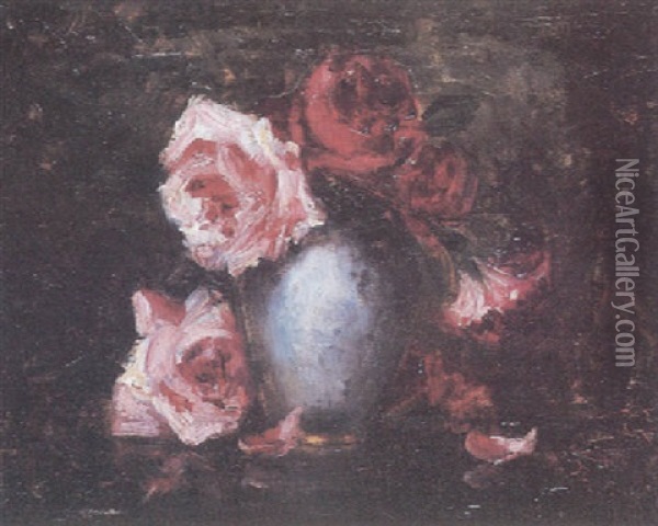Bouquet De Roses Oil Painting - John Henry Witt
