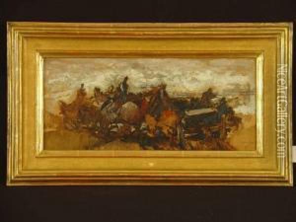 Auffahrende Franzosische Artillerie Oil Painting - Otto Von Faber Du Faur