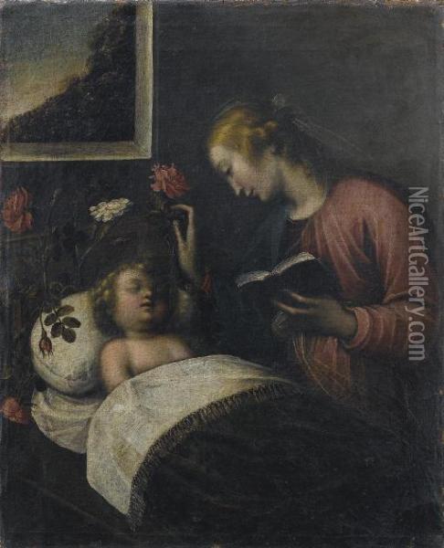 Madonna Col Bambino Oil Painting - Orsola Maddalena Caccia