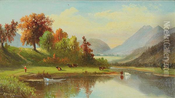 View Of The White Mountains Oil Painting - Samuel W. Griggs