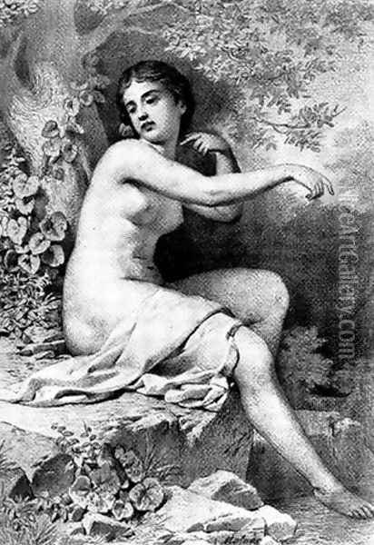 Bathing Woman 1865 Oil Painting - Jozsef Molnar