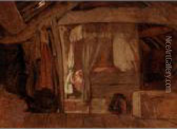 The Bed In The Attic Oil Painting - John Linnell
