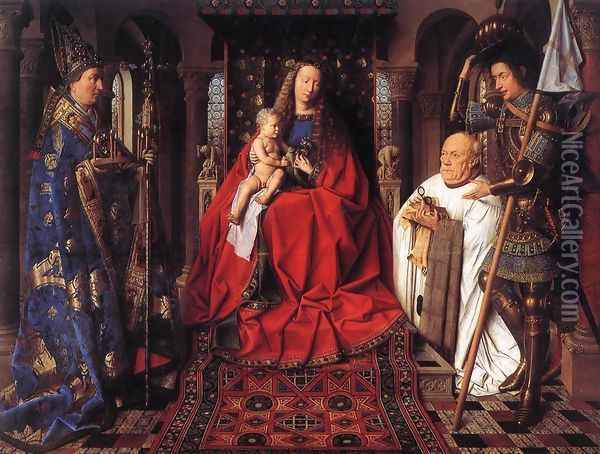 The Madonna of Canon van der Paele 1436 Oil Painting - Jan Van Eyck