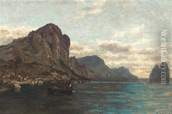 Capri Ostseite Morgenstimmung Oil Painting - Julius Friedrich Ludwig Runge