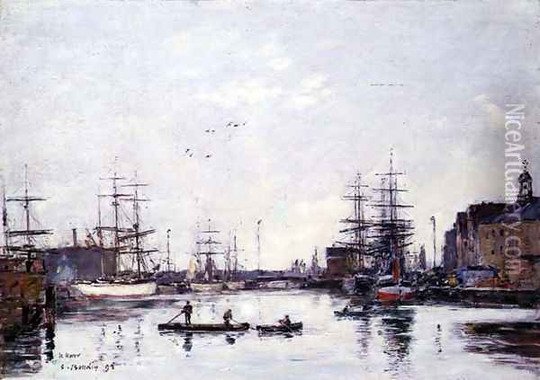 The Basin of the Barre, Le Havre 1895 Oil Painting - Eugene Boudin