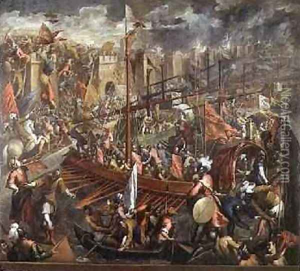 The Taking of Constantinople 4 Oil Painting - Palma Vecchio (Jacopo Negretti)
