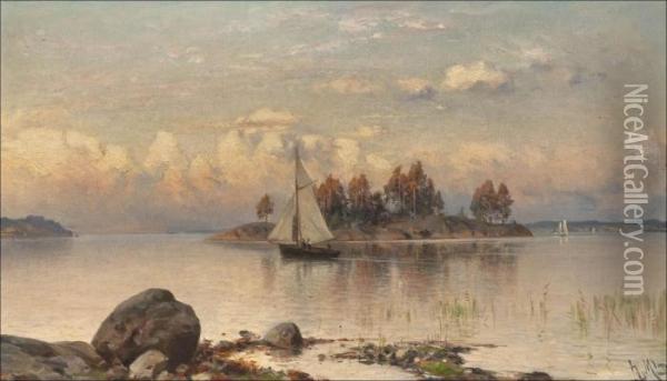 Purjehdus Barosundissa Oil Painting - Hjalmar (Magnus) Munsterhjelm