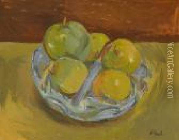 Still Life Of Apples Oil Painting - Wolf Kibel