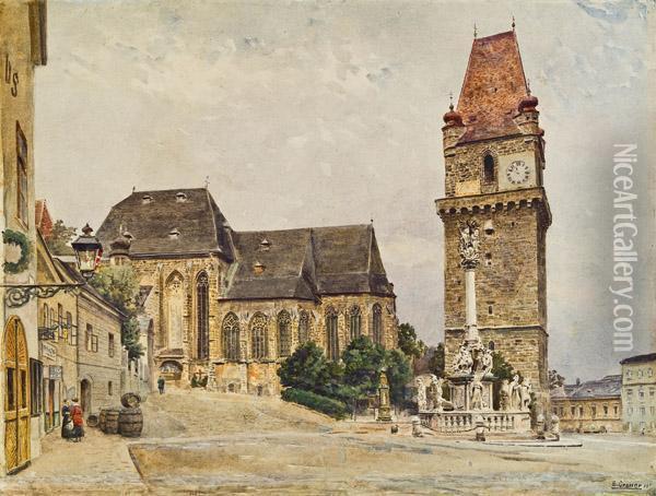 Die Kirche Von Perchtoldsdorf Oil Painting - Ernst Graner