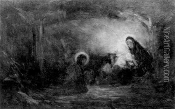La Naissance De L'enfant-jesus Oil Painting - Armand Gustave Gerard Jamar