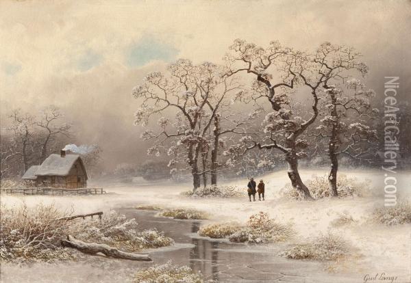 Winterlandschaft Oil Painting - Gustav Johann Lange